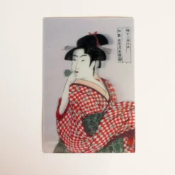 3D Kort med japansk kvinde i kimono