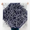 Japansk vægophæng: Furoshiki med navy og hvidt mønster
