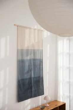 Japansk vægtæppe med blå striber