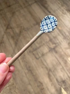 Keramikske med blåt japansk motiv