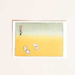 Kort med sommerfugle og japanske tegn