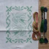 Sashiko broderisæt med svaler og blade