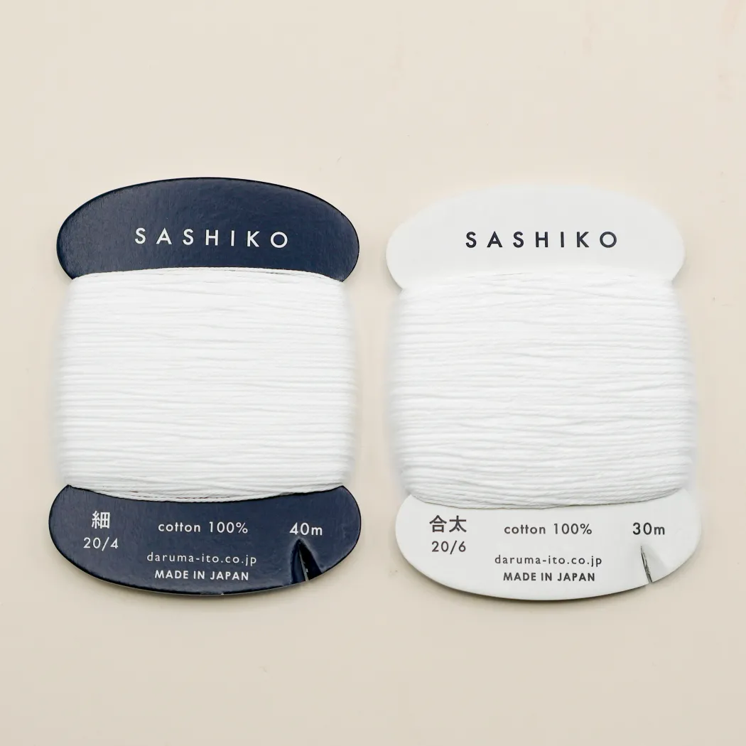 Sashiko tråd fra Daruma - Hvid / 201