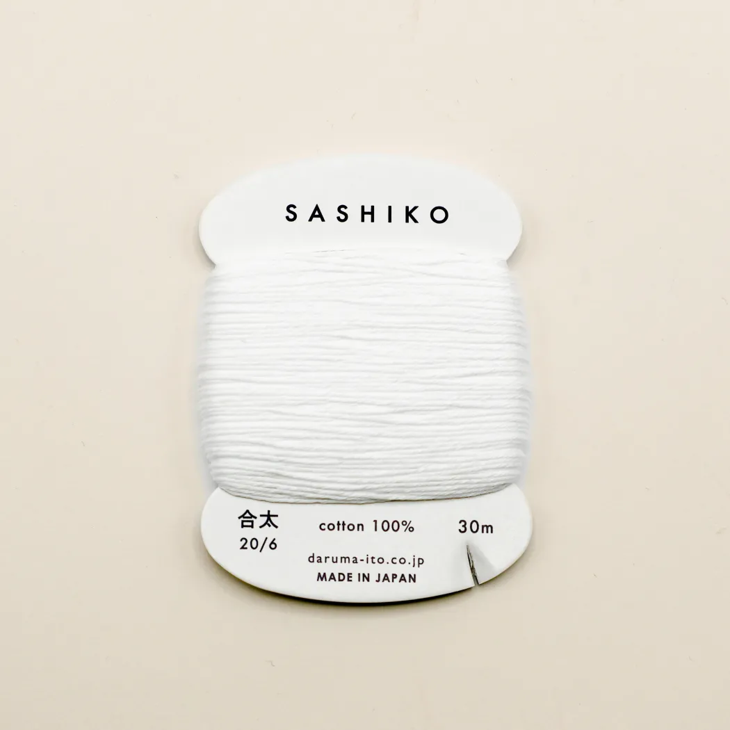 Sashiko tråd fra Daruma - Hvid / 201