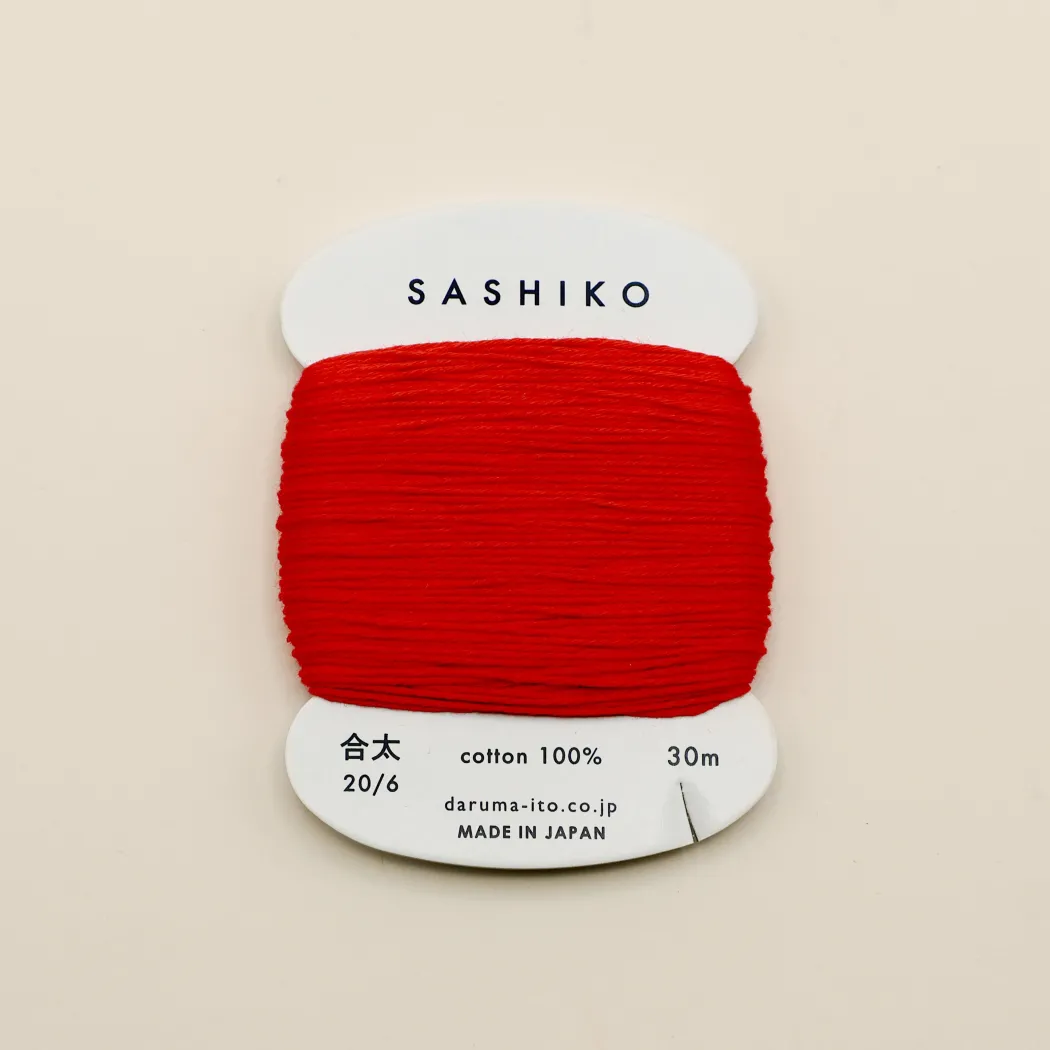 Sashiko tråd fra Daruma - Rød / 213