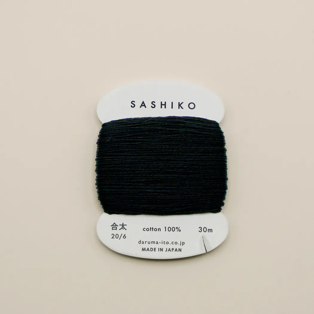 Sashiko tråd fra Daruma - Sort / 219