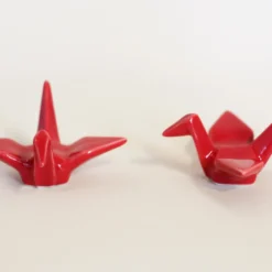 Spisepindeholder - Origami trane, rød