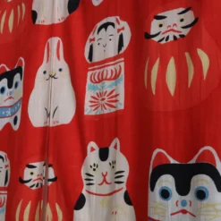 Vægtæppe med japanske figurer - Rød